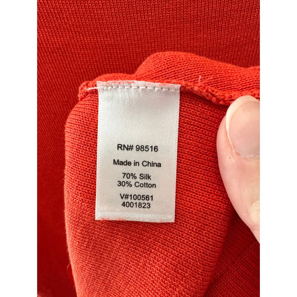 COLDWATER CREEK Silk Cotton Top Orange Boat Neck Short Sleeve Sweater Plus 3X - Picture 8 of 9